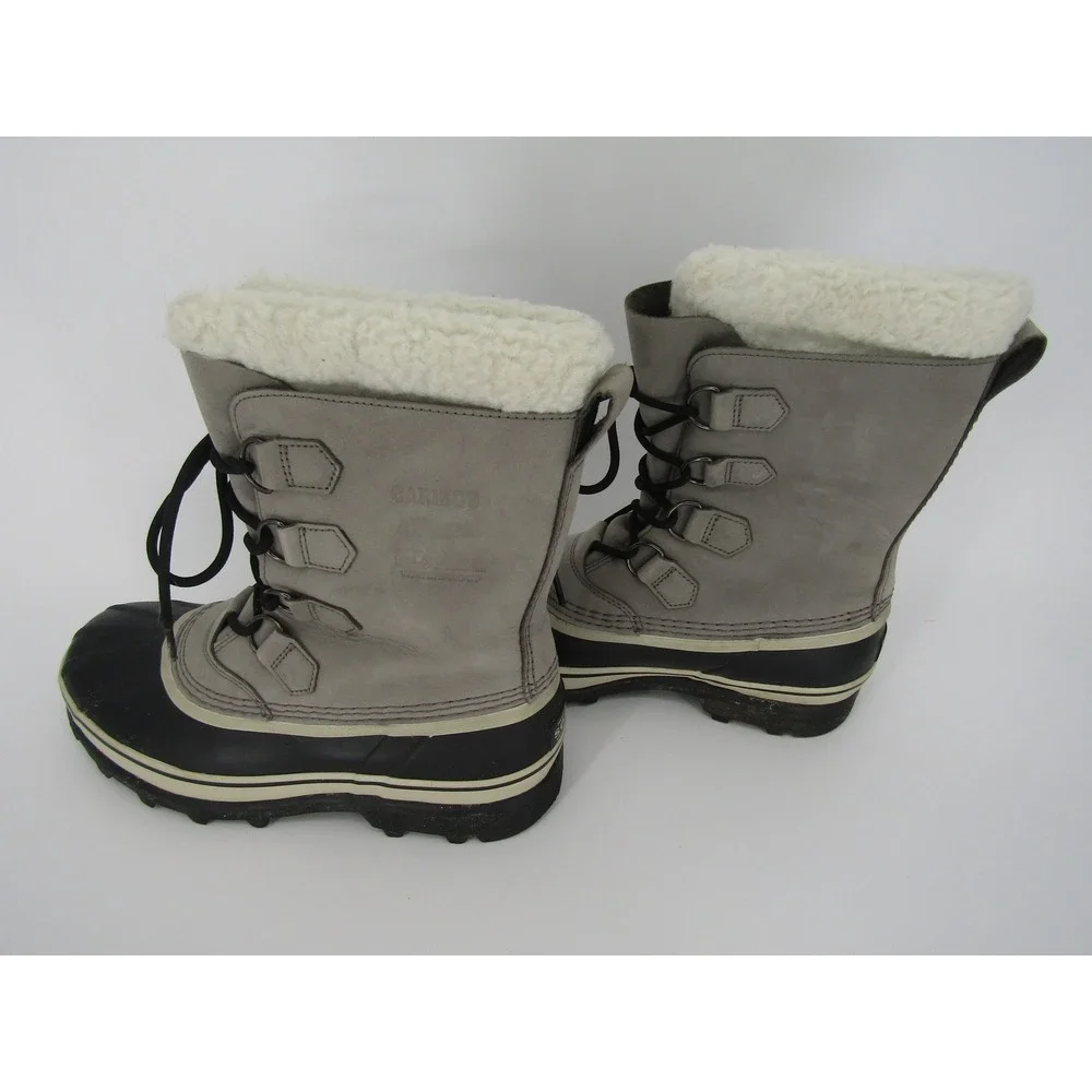 Sorel Caribou Winter Boots Womens 10 Gray Waterproof Faux Fur NL1005-051 Outdoor